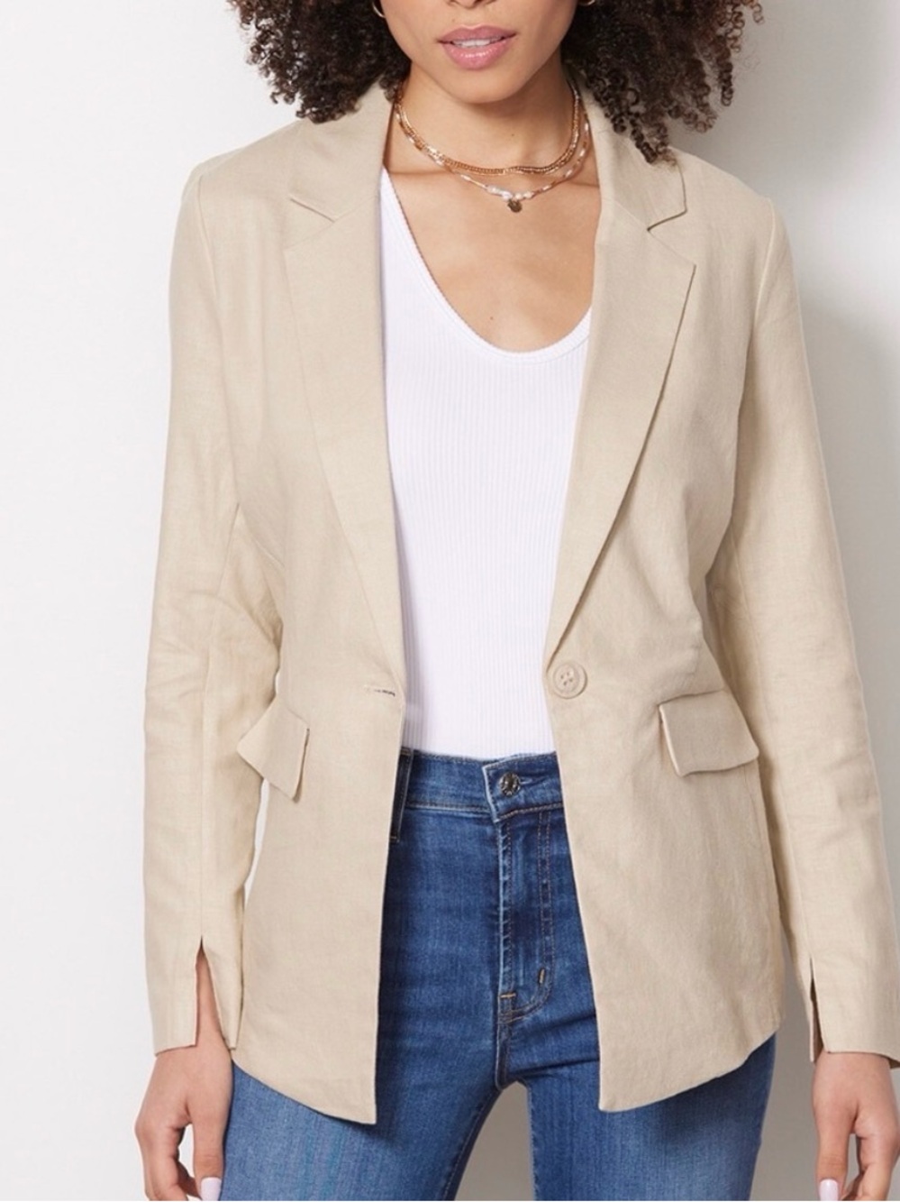 Evereve Brick Lane Blazer Linen Blend, S
